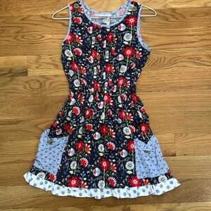Matilda Jane size 12 red and navy floral dress.